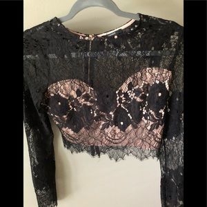 Cropped lace top